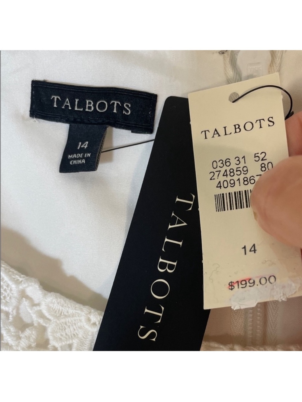 Talbots White Floral Crochet Lace Fit and Flare Dress. 14 . NWT. $199! - Picture 2 of 11